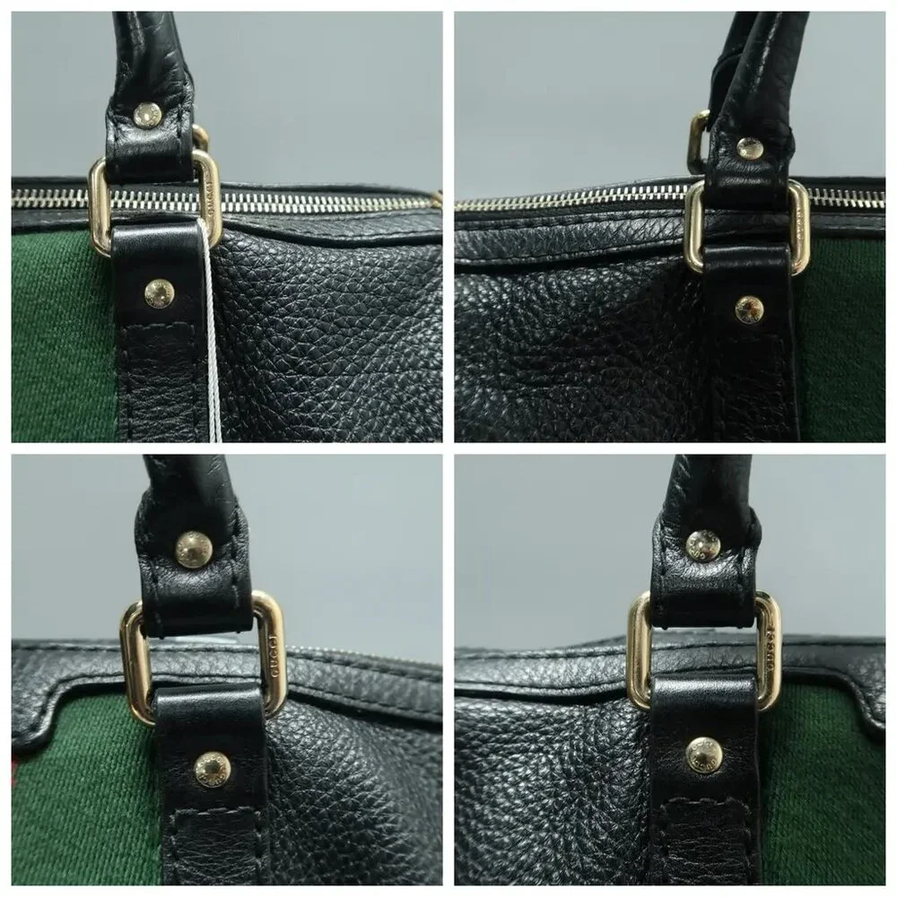 GUCCI Boston Black Leather Satchel 697-021225 - Picture 7 of 12